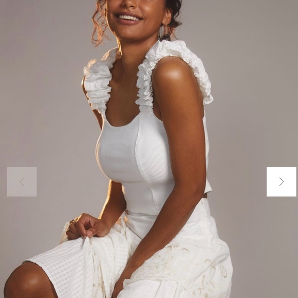 Anthropologie by Anthropologie NWT Ribbed Corset Tank L Large - Picture 3 of 9